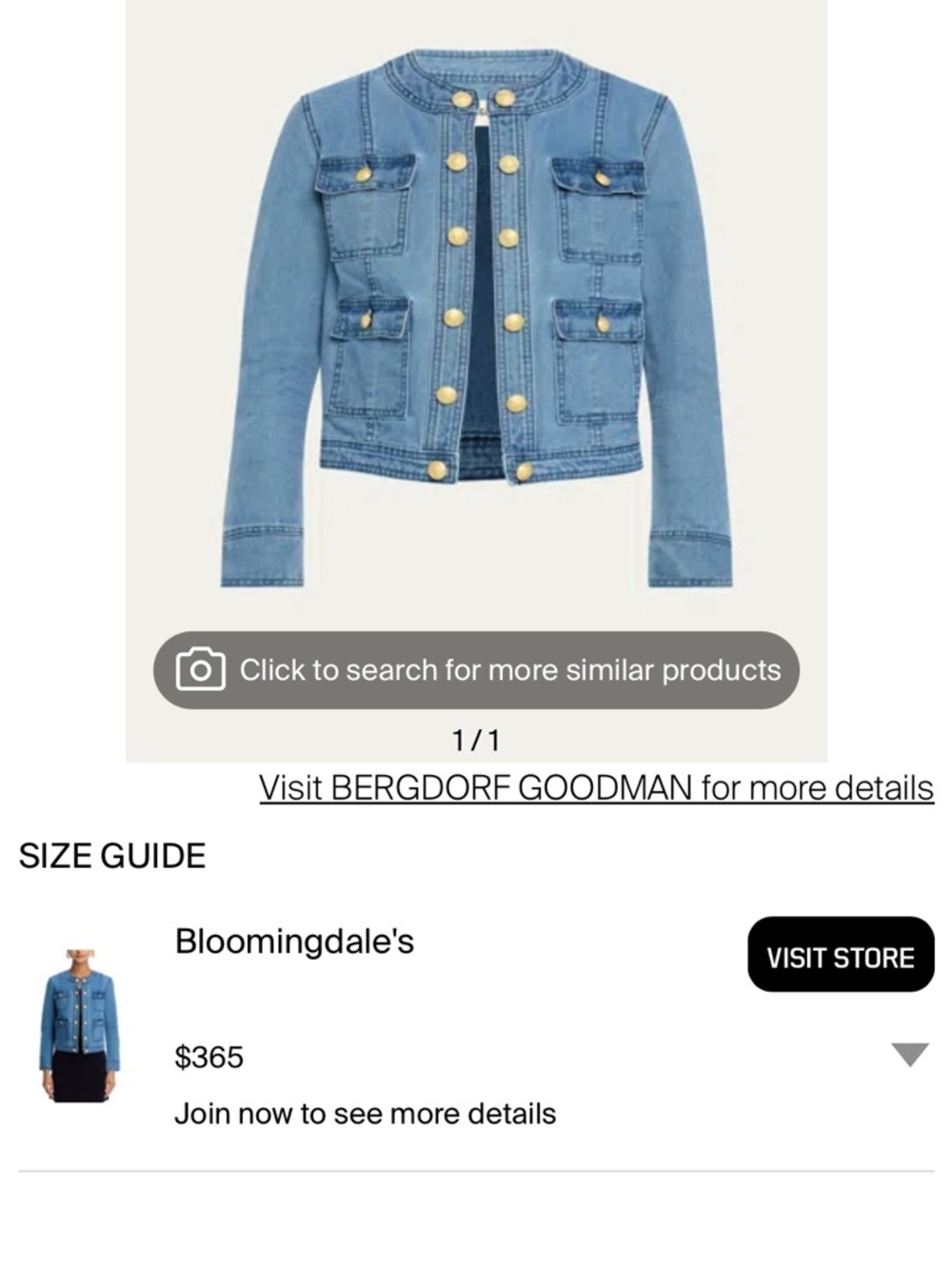 L'AGENCE Blue Jean Jacket with Gold Buttons size large womens - Picture 13 of 16